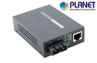 10/100TX - 100Base-FX (SC) Single Mode Bridge Fiber Converter - 15KM, LFPT