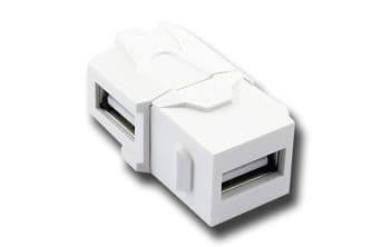 90° USB 2.0,A-A Coupler,Nickel-Plated, Vertical Type