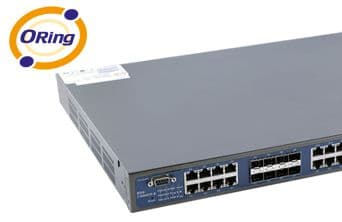 Industrial 24-port rack mount managed Gigabit Ethernet switch with 16xGigabit combo ports and 8x100/1000Base-X, SFP socket 3