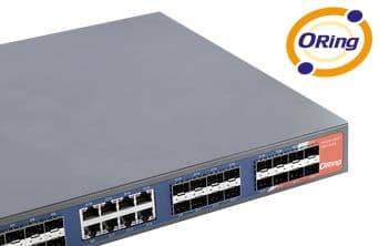 Industrial 24-port rack mount managed Gigabit Ethernet switch with 16xGigabit combo ports and 8x100/1000Base-X, SFP socket 2
