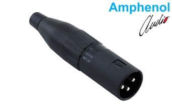 3 Pin Termoplastik Tip XLR Erkek Konnektör - Siyah