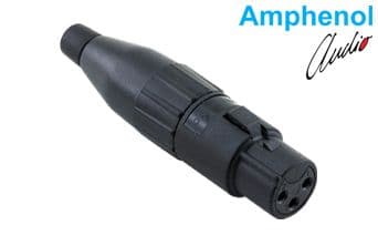 3 Pin Termoplastik Tip XLR Dişi Konnektör - Siyah