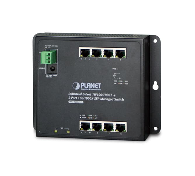 8-Port 10/100/1000T + 2-Port 100/1000X SFP Endüstriyel Tip Wall-mount Yönetilebilir Switch