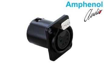 5 Pin XLR Dişi Şase Konnektör - Siyah