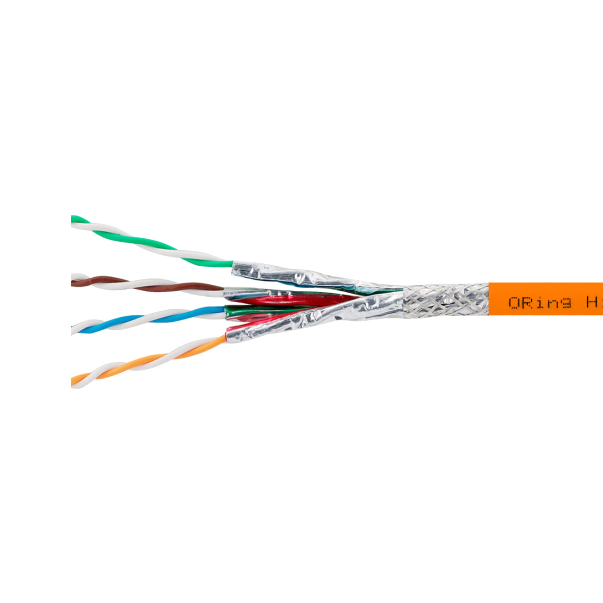 Oring S/FTP CAT7 23AWG PIMF LSZH CPR B2ca Network Kablosu TUV&3P Verified 500m. - Turuncu