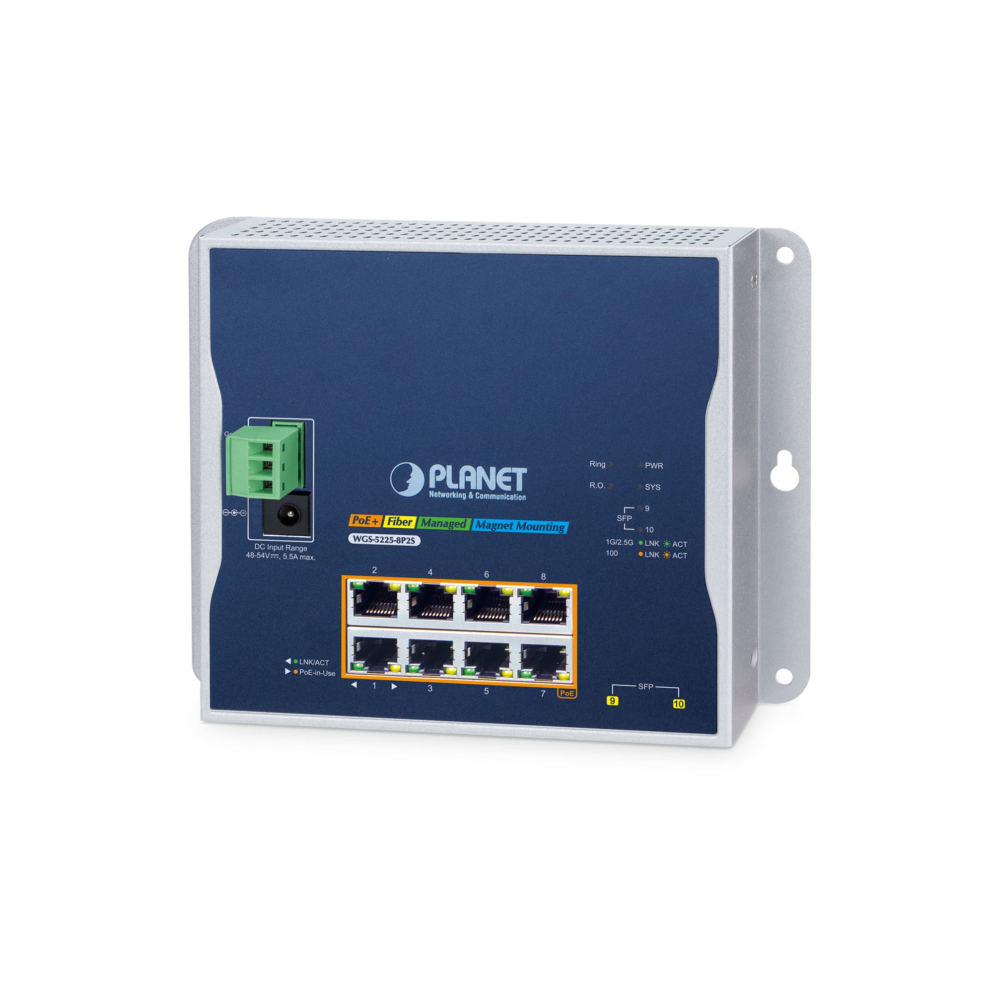 Endüstriyel L2+ 8-Port 10/100/1000T 802.3at PoE + 2-Port 100/1000X SFP Duvara Monte Yönetilebilir Anahtar 2