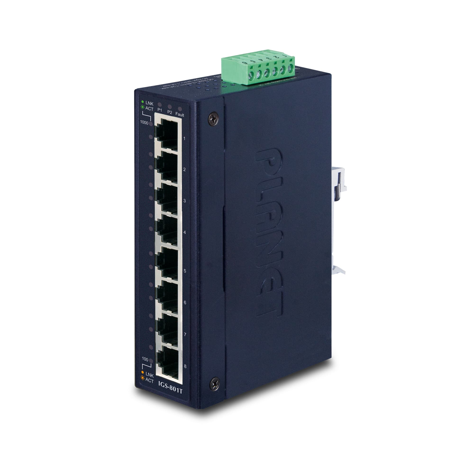 8-Port 10/100/1000Mbps Industrial Ethernet Switch (-40~75 Degree C)