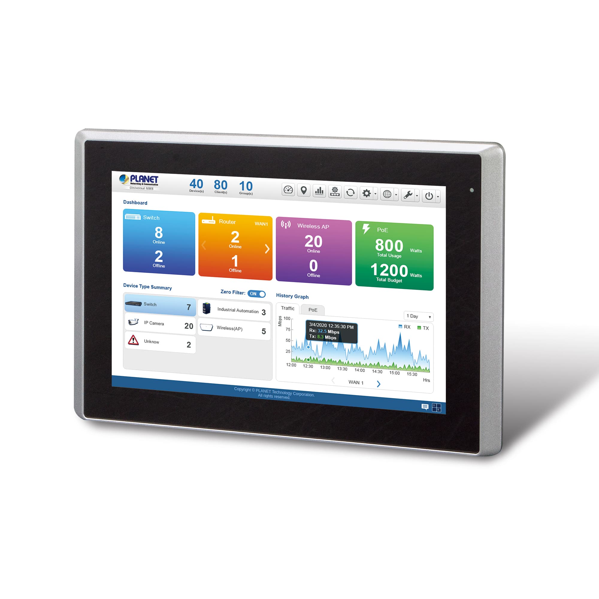 Universal Network Management Controller with LCD Touch Screen (10”/12”)