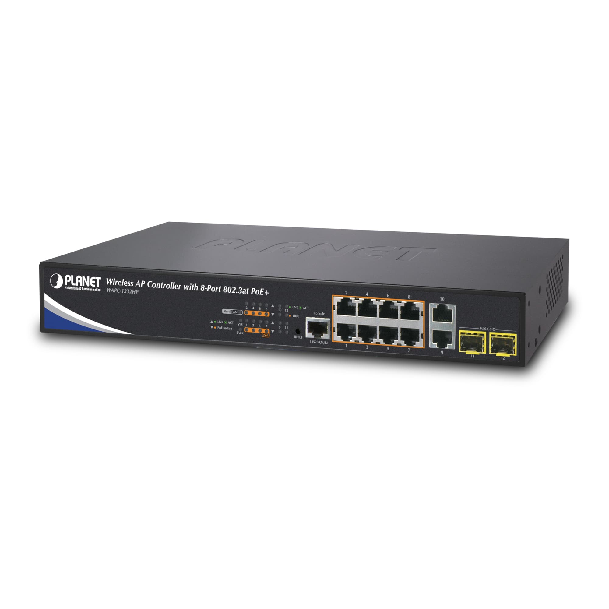 8-Port 802.3at PoE+ özellikli Kablosuz Erişim Noktası (AP) Denetleyicisi