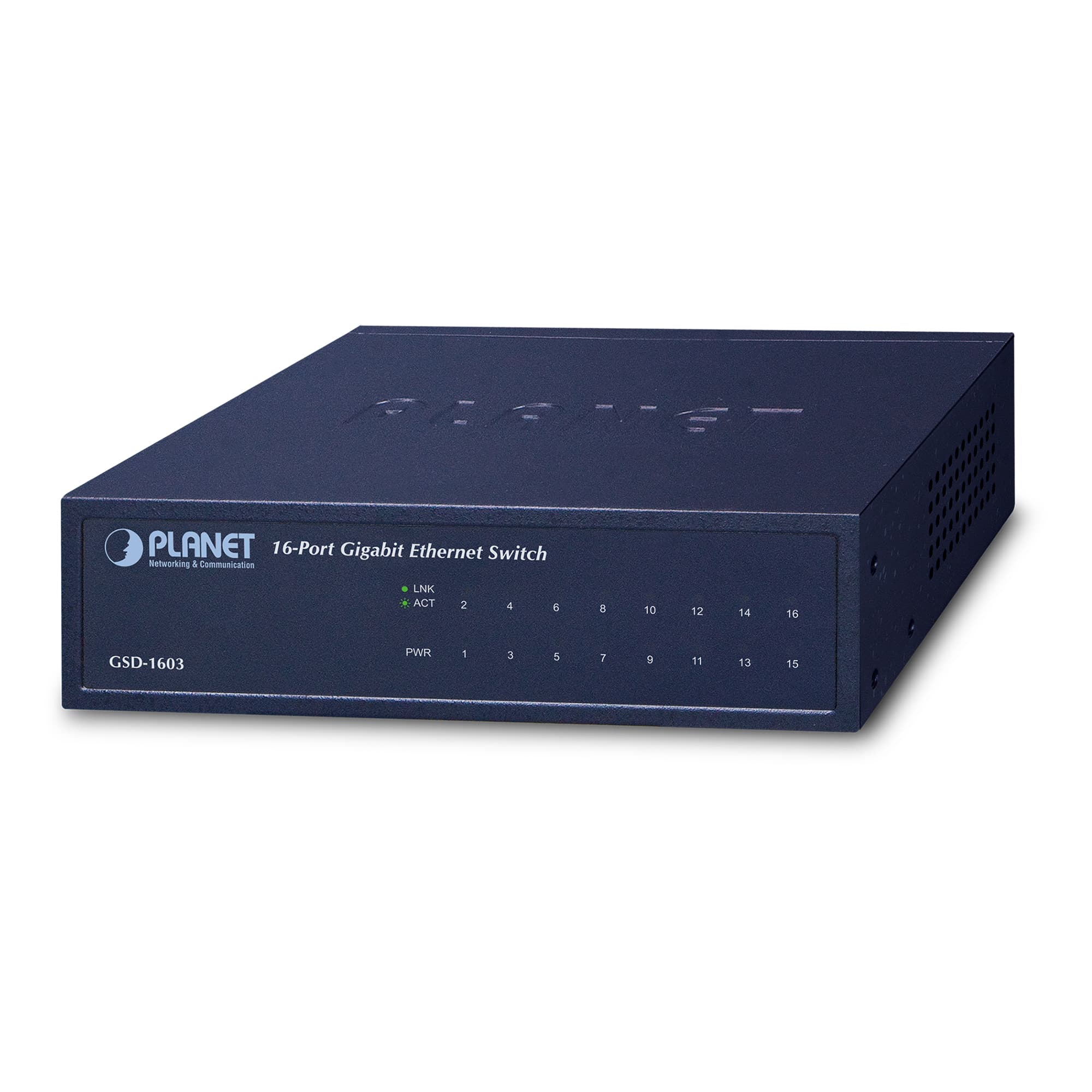 16-Port 10/100/1000BASE-T Desktop Gigabit Ethernet Switch, Metal (External Power) 