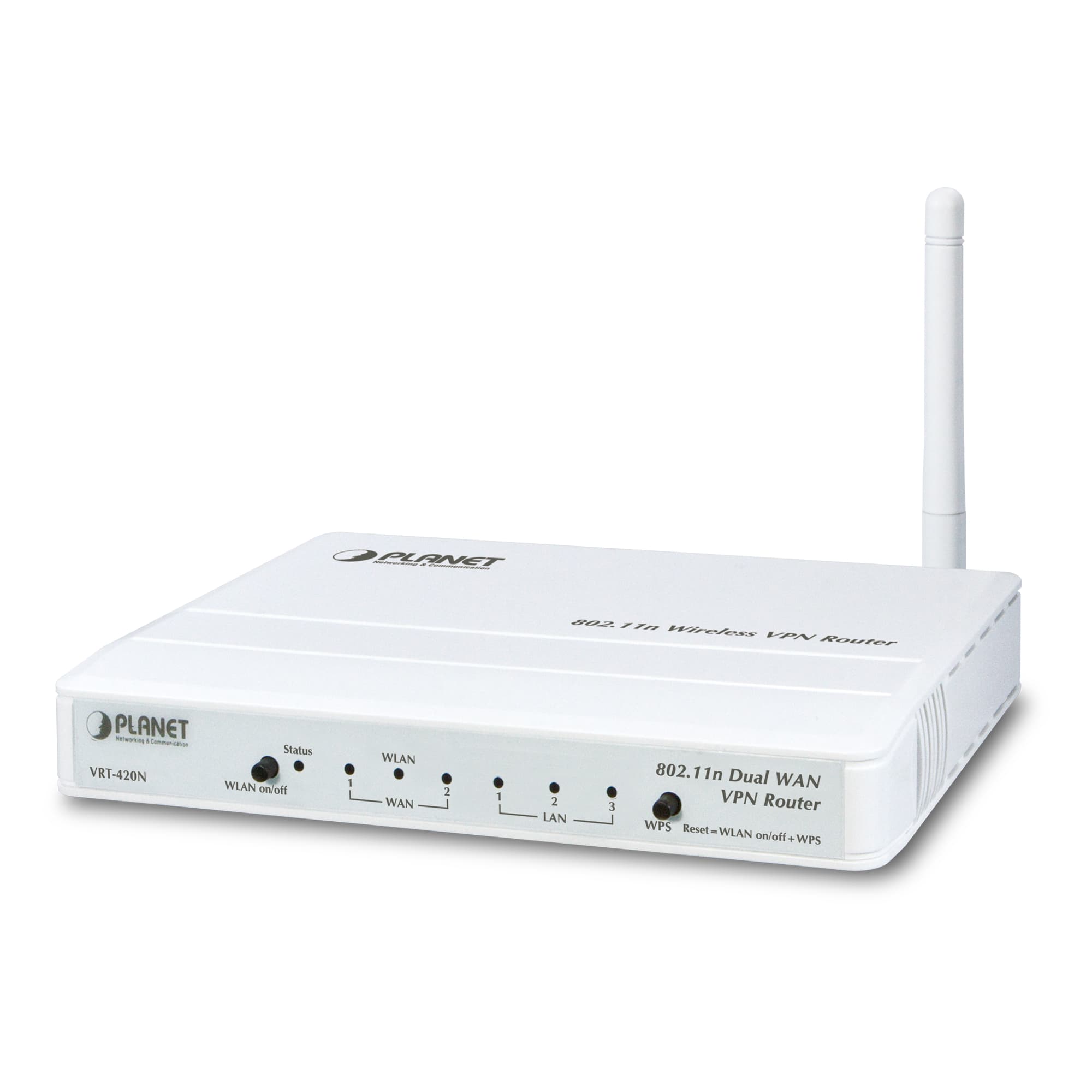 802.11N WLAN, 2-WAN/Bandwidth-Failover, VPN/Firewall Router with 3-Port 10/100 Switch, Multiple SSID, & WPS, up to 25 tunnels