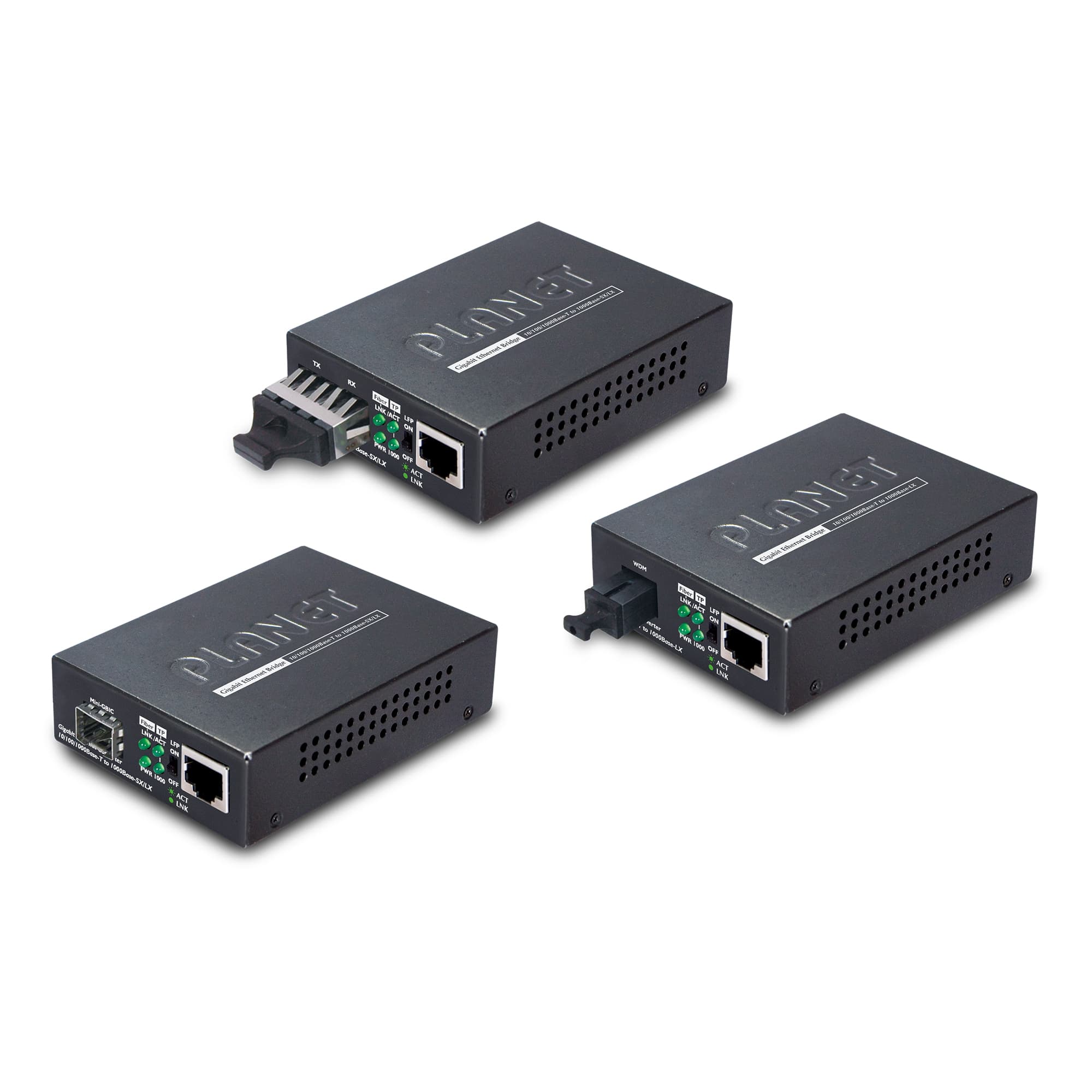 10/100/1000BASE-T to 1000BASE-SX/LX Gigabit Media Converter 