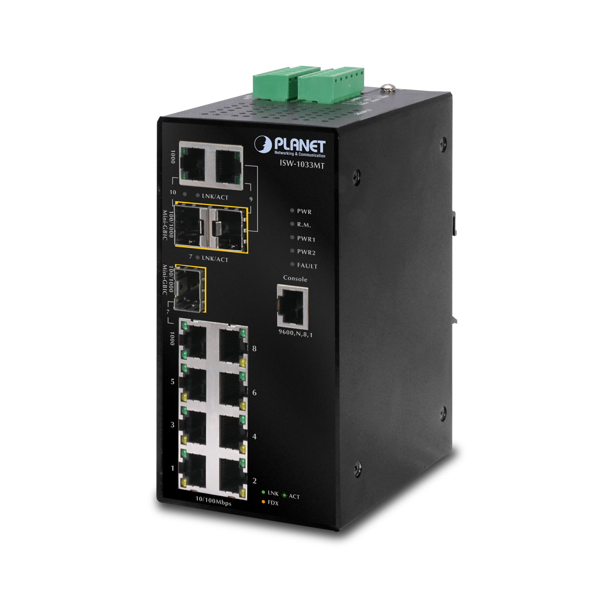 IP30  SNMP 7-Port/TP + 3-Port Gigabit Combo Industrial Ethernet Switch (-40 to 75 degree C)