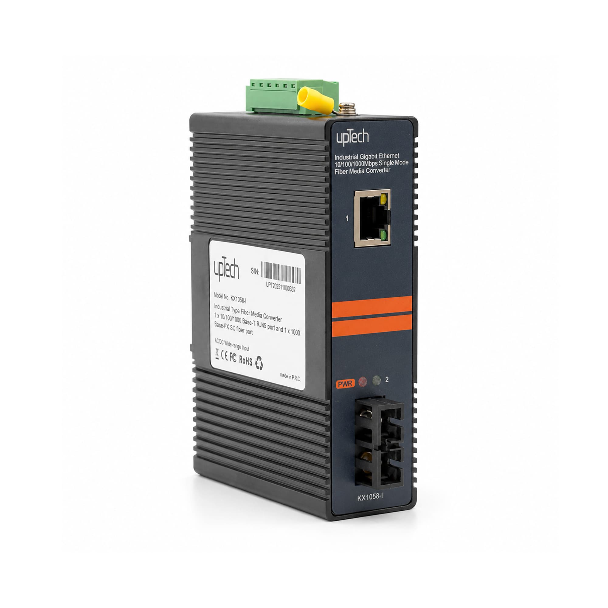 Industrial Gigabit 10/100/1000Mbps Single Mode Fiber Media Converter