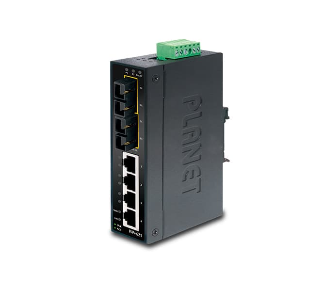 4-Port 10/100Base-TX + 2-Port 100Base-FX Industrial Fast Ethernet Switch 