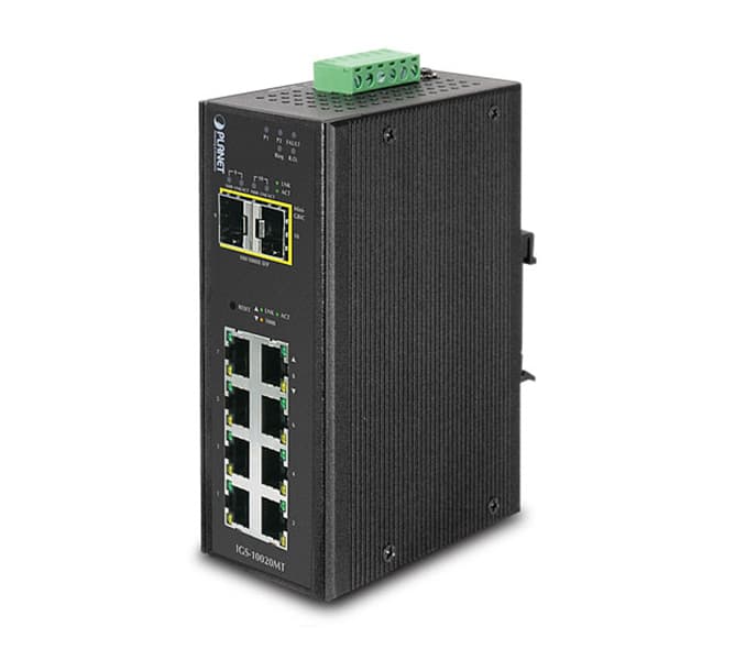 Endüstriyel Tip 8-Port 10/100/1000T + 2 100/1000X SFP Managed Switch