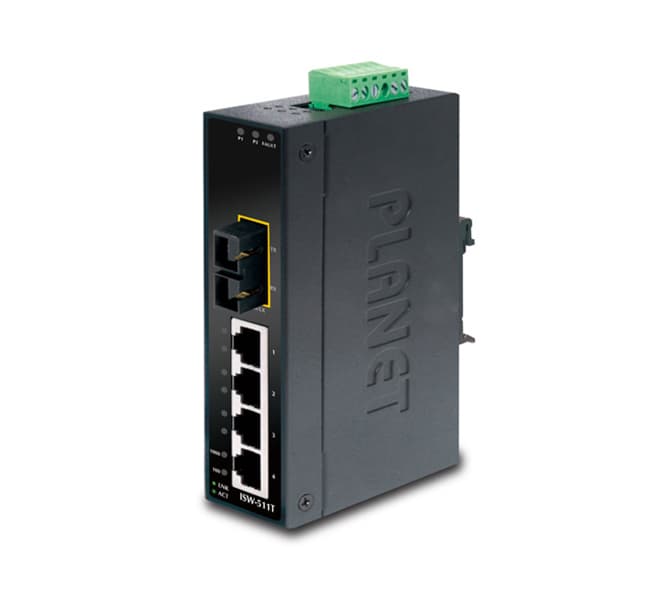Endüstriyel Tip 4-Port 10/100Base-TX + 1-Port 100Base-FX Ethernet Switch