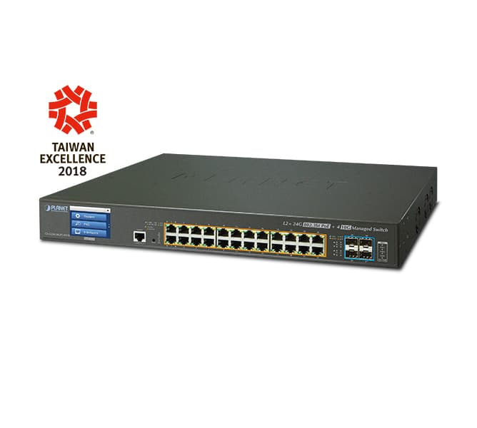  L2+ 24-Port 10/100/1000T Ultra PoE + 4-Port 10G SFP+ Managed Switch with LCD touch screen 