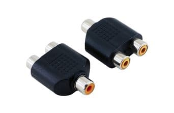 2 RCA Female - 1 RCA Female Adapter