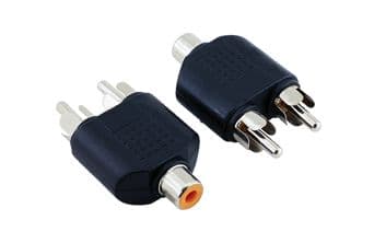 2 RCA Male - 1 RCA Female Adapter