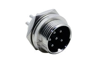 6 Pin Male Microphone Chasis Socket