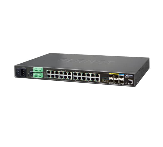  Industrial L2+ 20-Port 10/100/1000T + 4-Port TP/SFP Combo + 2-Port 10G SFP+ Managed Ethernet Switch (-40~75 degrees C) 