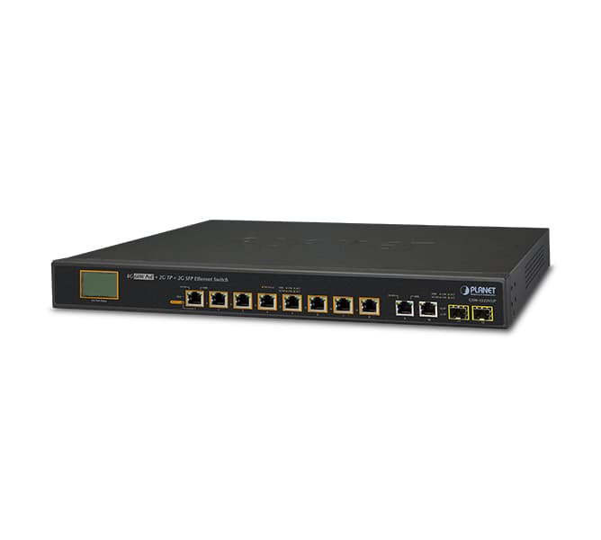 8-Port 10/100/1000T Ultra PoE + 2-Port 10/100/1000T + 2-Port 1000X SFP Gigabit Ethernet Switch with LCD PoE Monitor / 380W