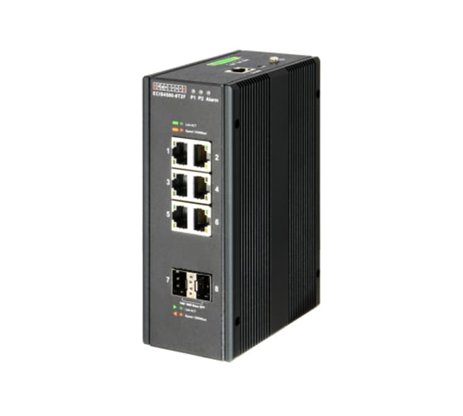 Industrial Gigabit Ethernet Switch with 6 x 10/100/1000BASE-T Ports, 2 x 10/100/1000BASE-X SFP Slots