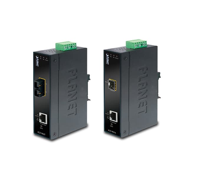 Industrial Managed Gigabit Ethernet Media Converter with Wide Operating Temperature