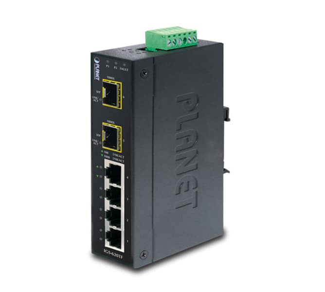 Industrial 4-Port 10/100/1000T + 2-Port 100/1000X SFP Ethernet Switch