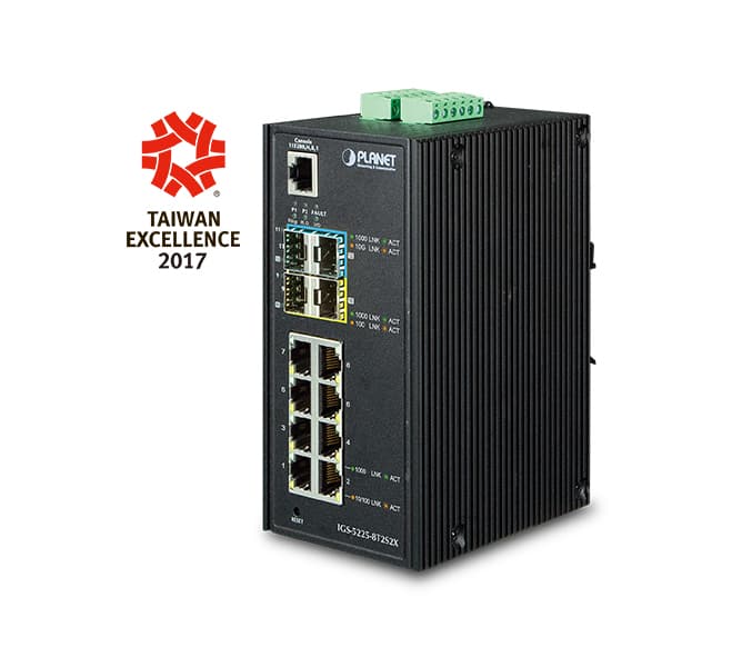 Industrial L3 8-Port 10/100/1000T + 2-Port 100/1000X SFP + 2-Port 10G SFP+ Managed Ethernet Switch