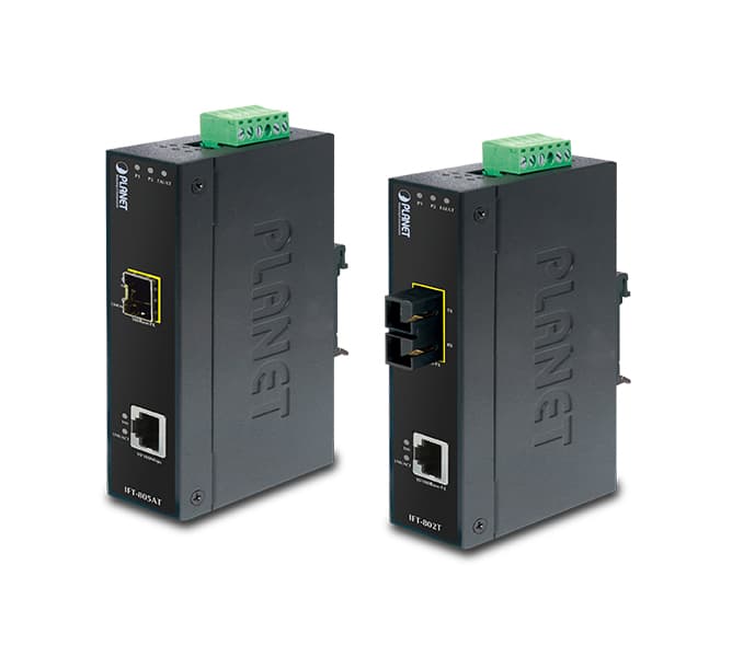 10/100Base-TX to 100Base-FX Industrial Media Converter with Wide Operating Temperature