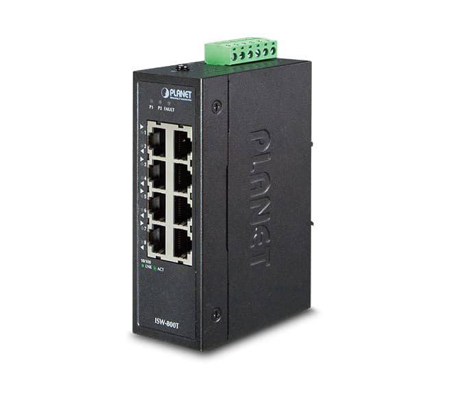  Industrial 8-Port 10/100TX Compact Ethernet Switch 