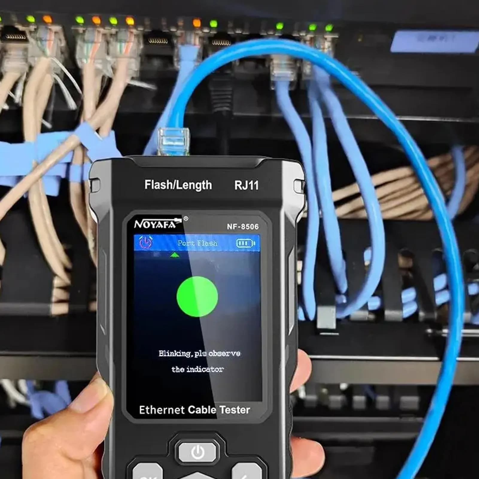 LCD Digital Network Cable Tester Rechargeable Network Line O4G8 2