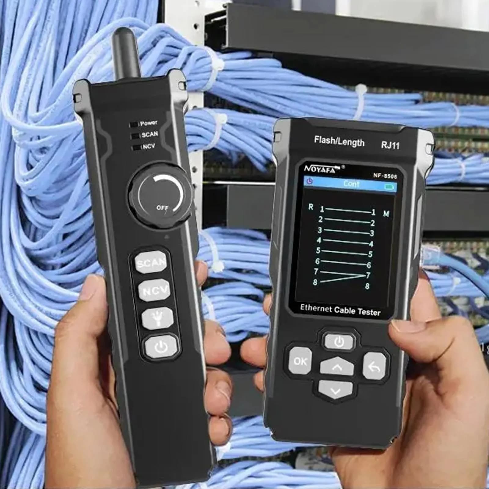 LCD Digital Network Cable Tester Rechargeable Network Line O4G8 4