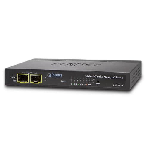 8-Port 10/100/1000Mbps + 2-Port 100/1000X SFP Managed Ethernet Switch