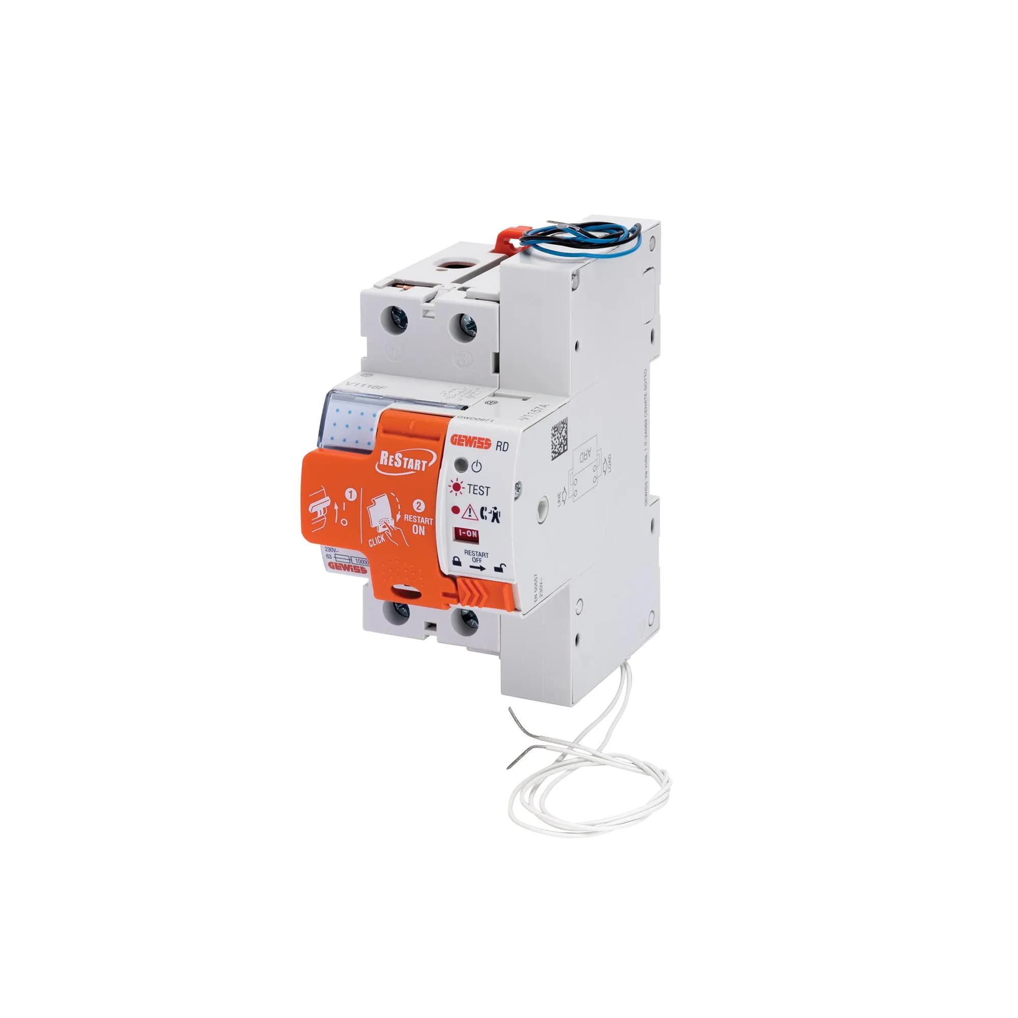 RESTART RD PRO - 2 POLES - COUPLED WITH RCCB\'S IDP - 40 A TYPE A Idn=0,03 A 230 V - 3 MODULES EN 50022
