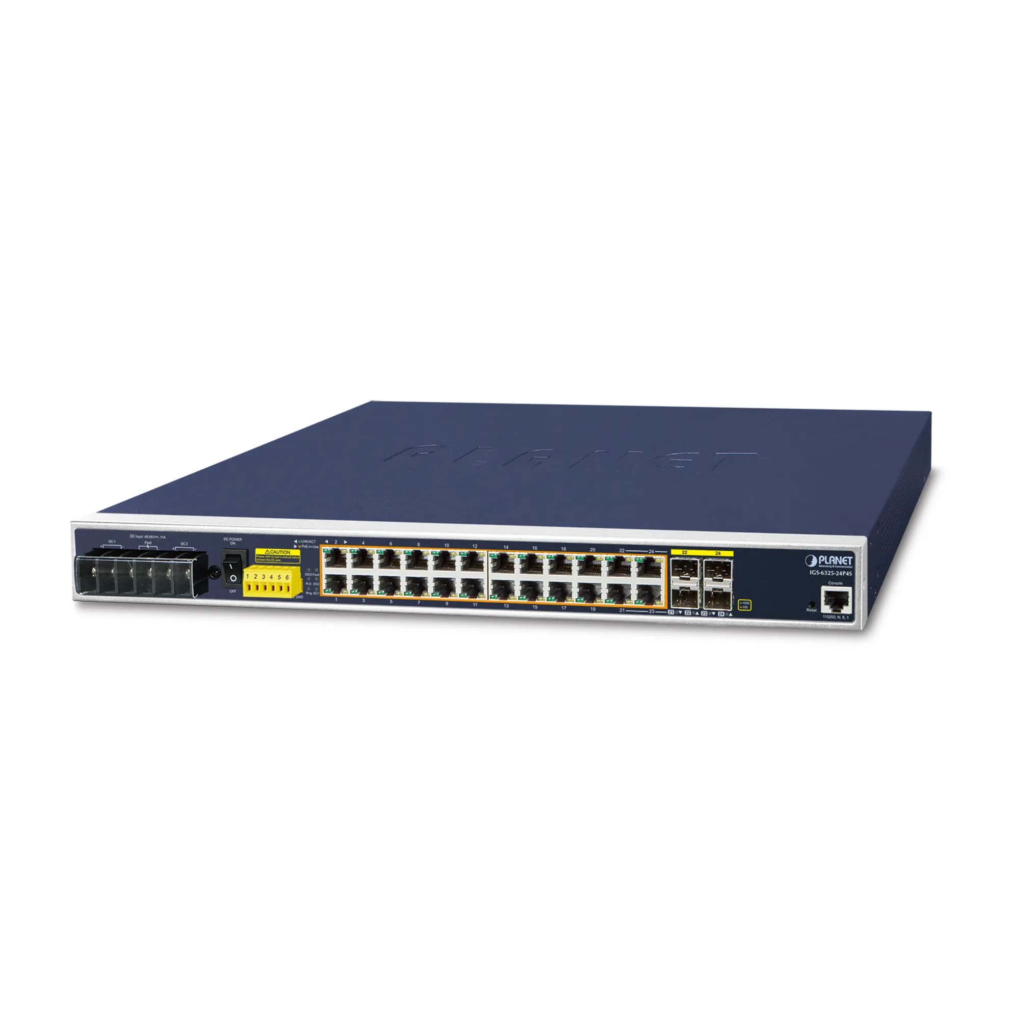 Industrial L3 24-Port 10/100/1000T 802.3at PoE + 4-Port Shared 100/1000X SFP Managed Ethernet Switch (-40~75 degrees C)