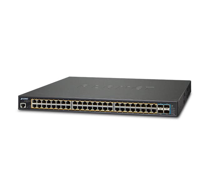  L2+ 48-Port 10/100/1000T 802.3at PoE + 4-Port 10G SFP+ Managed Switch 