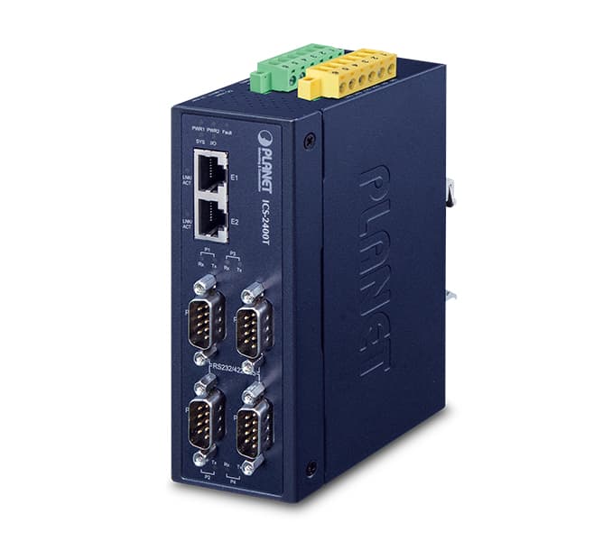 Industrial 4-Port RS232/RS422/RS485 Serial Device Server