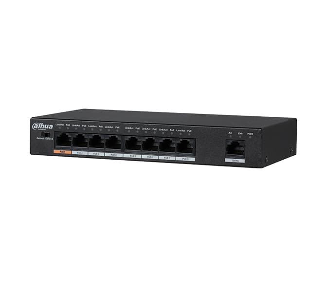 8 Portlu Fast Ethernet PoE Switch