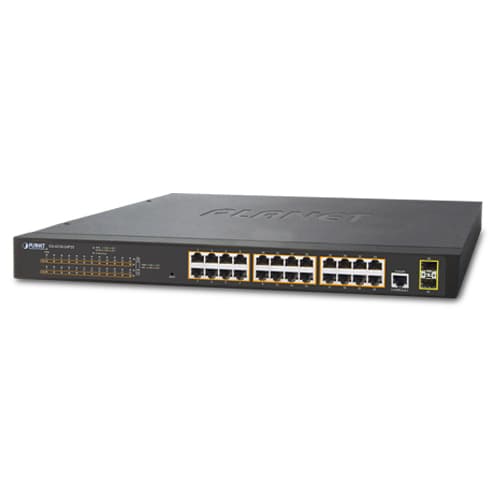 24-Port 10/100/1000T 802.3at PoE + 2-Port 100/1000X SFP Managed Switch