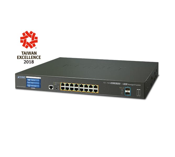 L2+ 16-Port 10/100/1000T Ultra PoE + 2-Port 10G SFP+ Managed Switch with LCD Touch Screen (400W) 