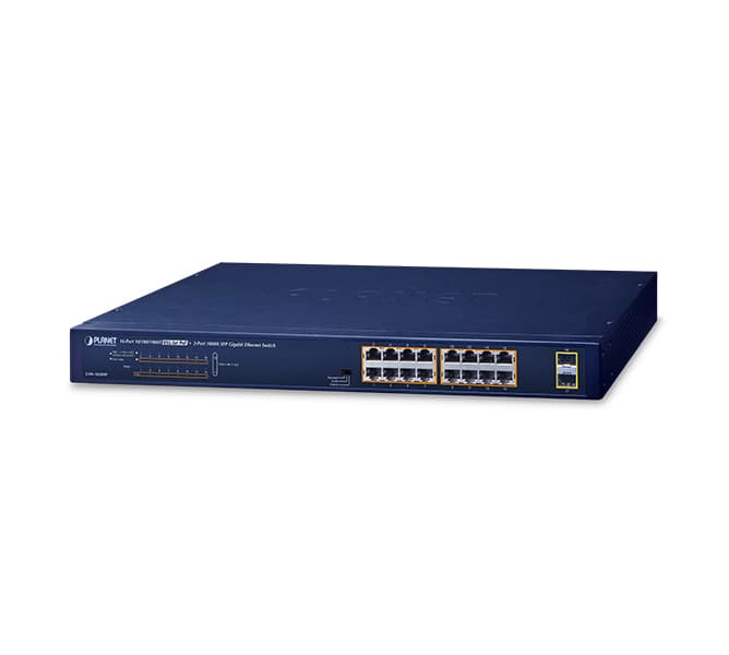 16-Port 10/100/1000T 802.3at PoE + 2-Port 1000X SFP Gigabit Ethernet Switch