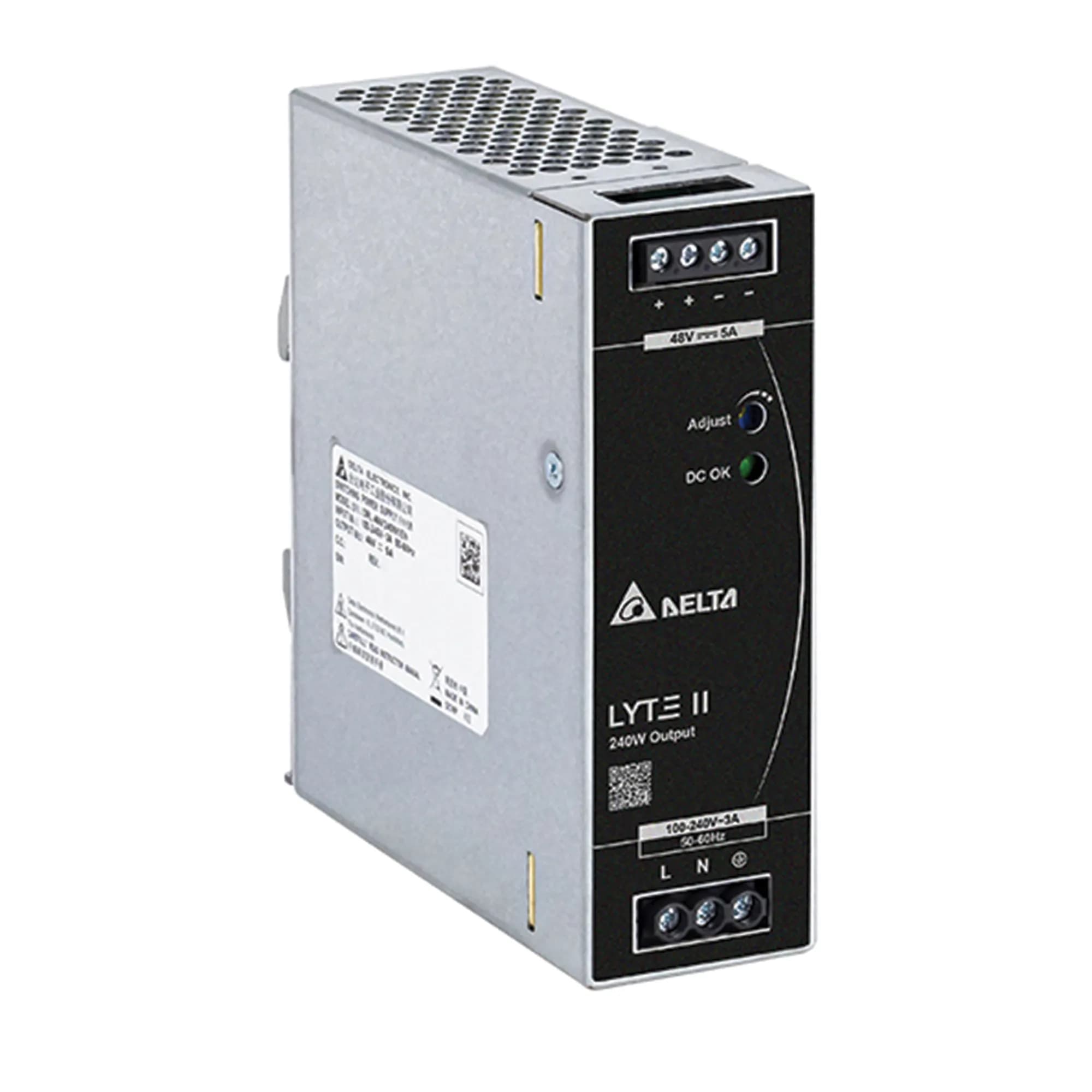 DELTA LYTE II Series 240W 48V 5A Industrial DIN-Rail Power Supply