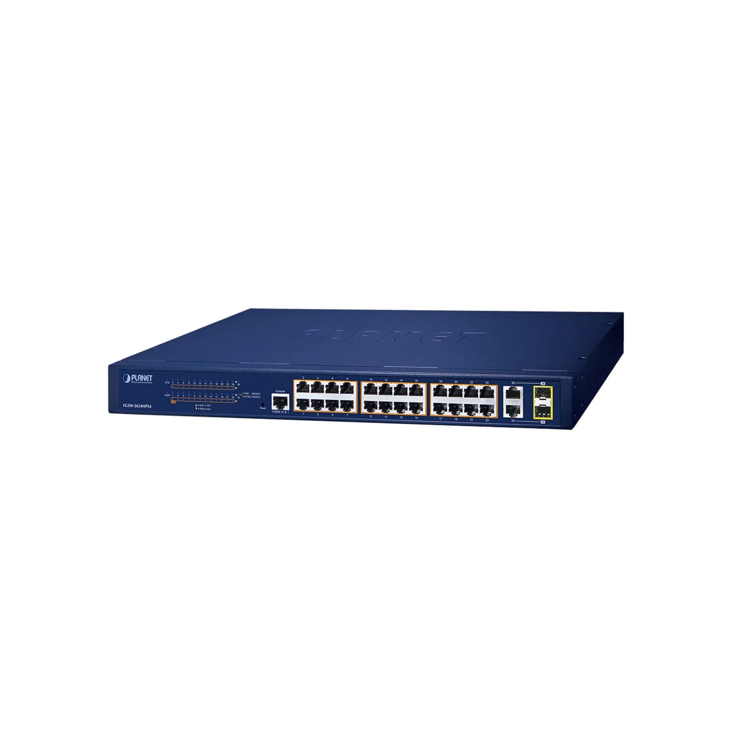 24-Port 10/100TX 802.3at High Power POE +  2-Port Gigabit TP/SFP Combo Managed Ethernet Switch 220W