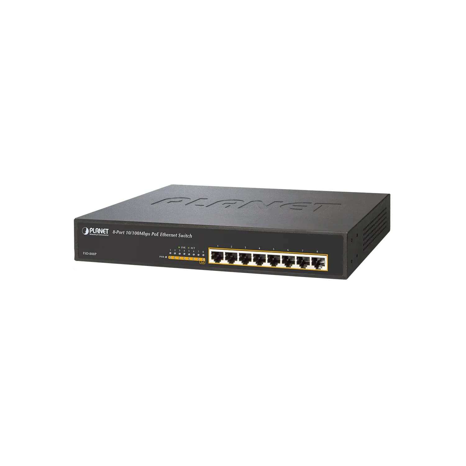 13" 8-Port 10/100 Ethernet Switch with 8-Port 802.3af PoE Injector