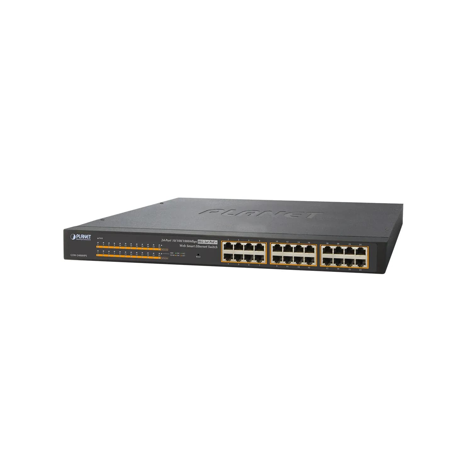 19\" 24-Port 10/100/1000 Web/Smart Gigabit Ethernet 802.3at POE+ Switch (330W)