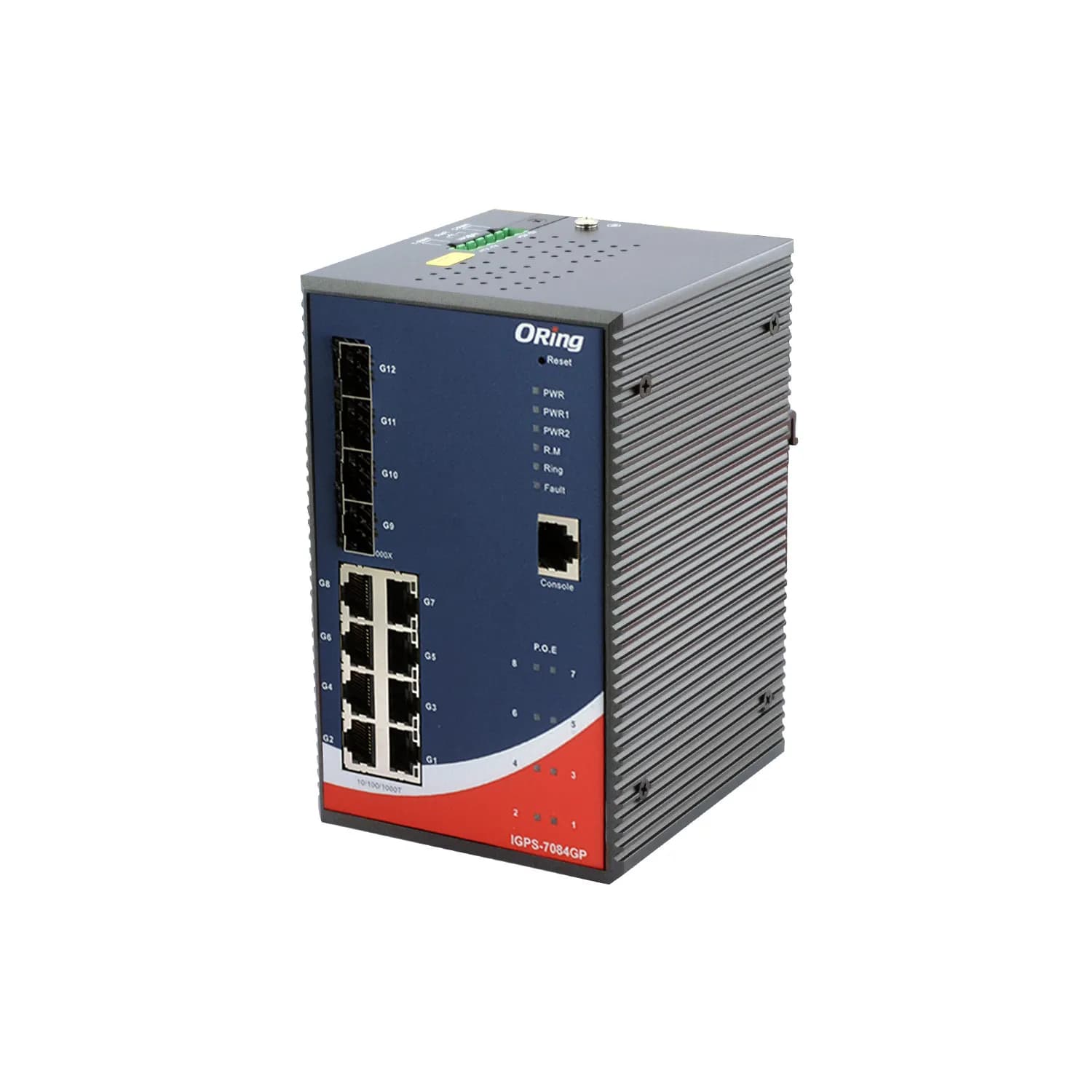 Rugged 8 x 10/100/1000TX (RJ-45) PoE+ - 4x 1000 (SFP) Managed Switch