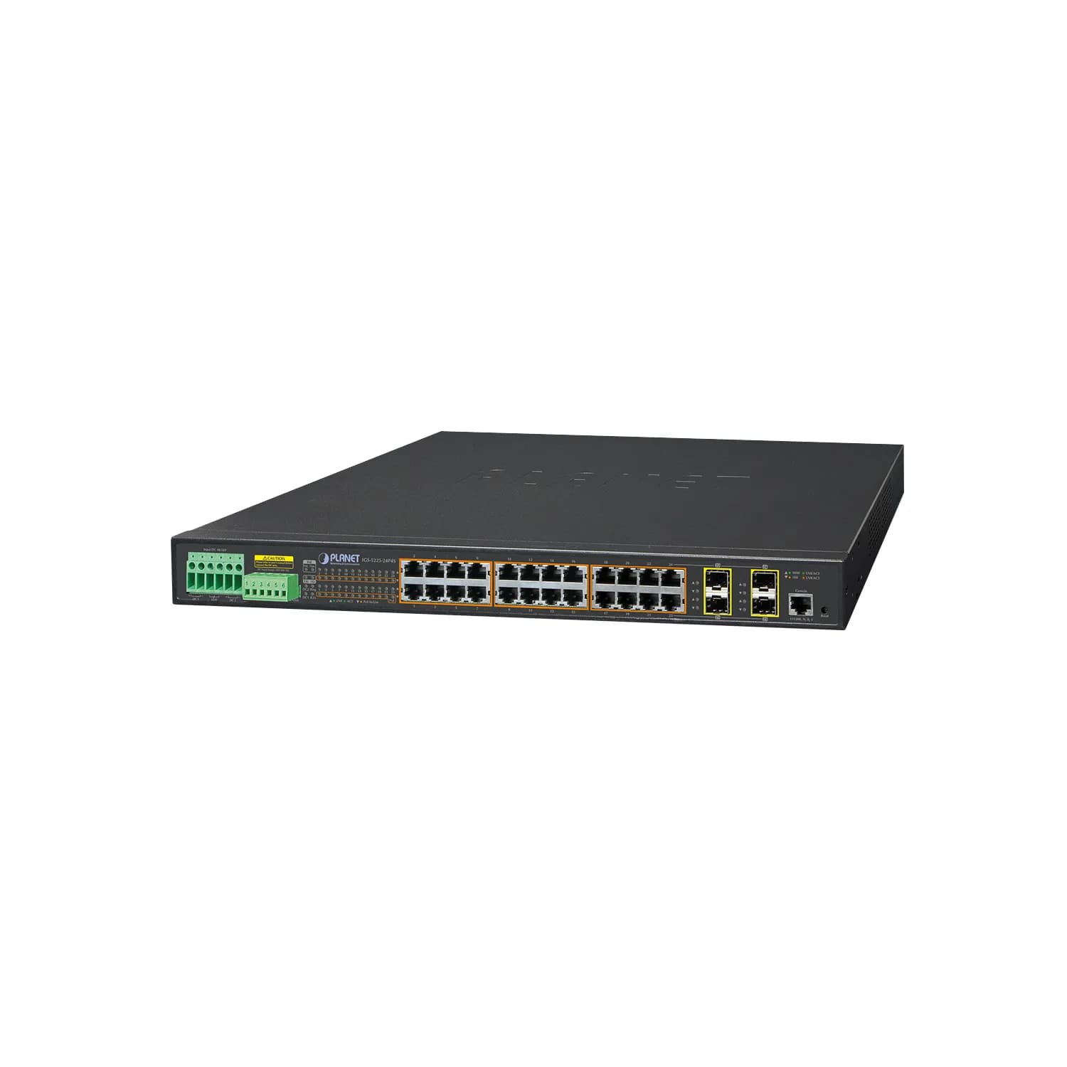 Industrial L2+ 24-Port 10/100/1000T 802.3at PoE + 4-port shared 100/1000X SFP Managed Switch (-40~75 degrees C)